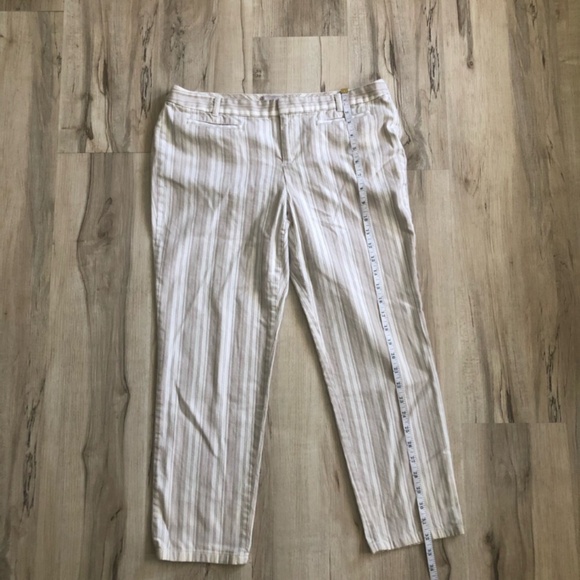 Banana Republic Women's Striped Cream Chinos - Picture 2 of 6